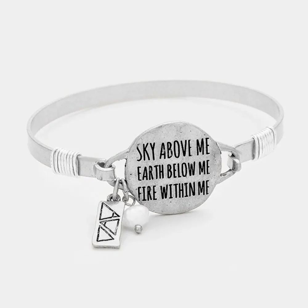 New Womens Boutique Sky Above Me Fire Within Me Earth Below Me Hook Bracelet